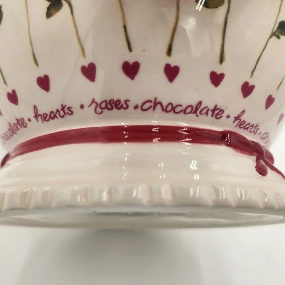 Bath & Body Works Roses Chocolates Hearts 6 1/2" Planter Bowl Unique Gift Idea - Picture 3 of 10